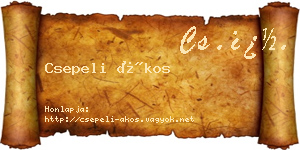 Csepeli Ákos névjegykártya