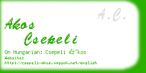 akos csepeli business card